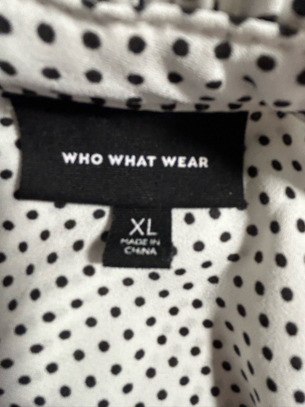 Who What Wear Polka Dot Ruffle Blouse | White Black Sleeveless Top | XL - Picture 4 of 5